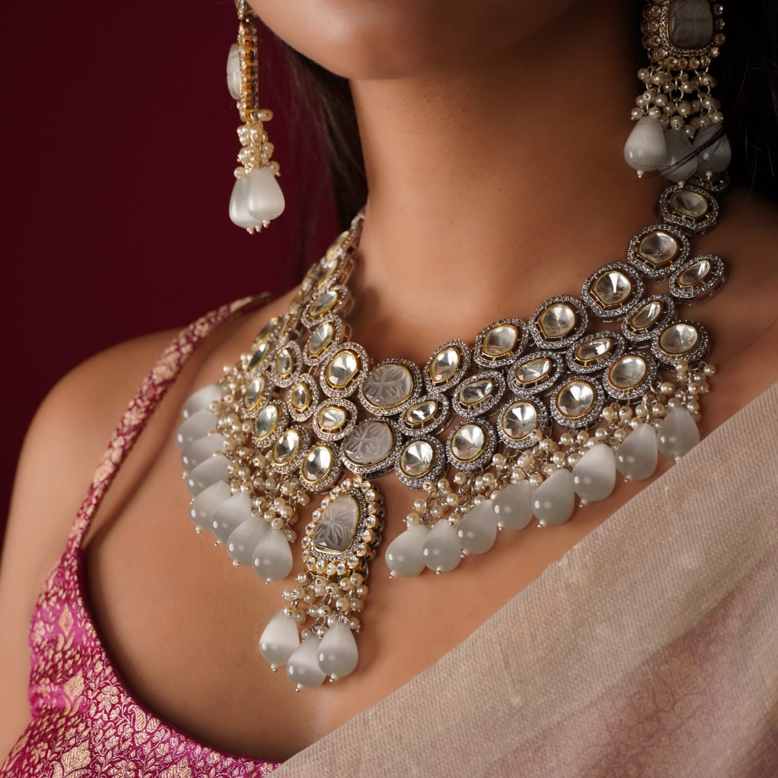 Kundan polki choker necklace